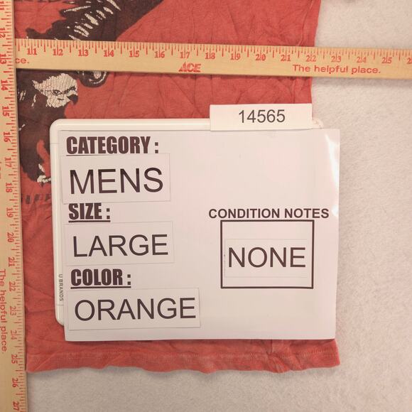 The Rolling Stones Band Crew Neck Short Sleeve T Shirt Mens Size L Orange - Picture 8 of 9